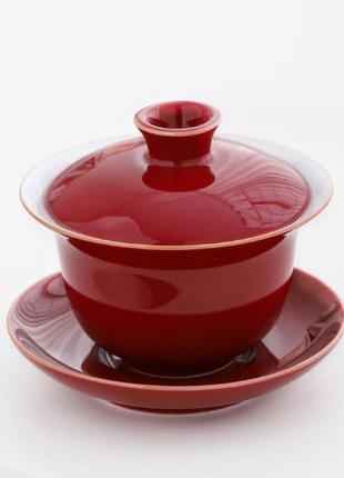 Гайвань червоний туман ємність 150 мл. посуд для чайної церемонії використовується в китайській чайній традиції
