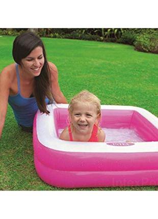 ✅дитячий надувний басейн intex 57100, рожевий, 85 х 85 х 23 см