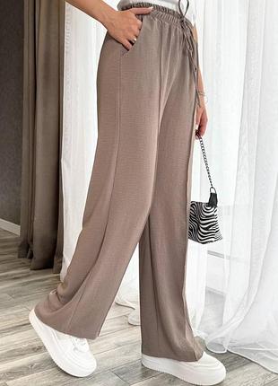 Летние брюки жатка разные цвета 42-52 р.