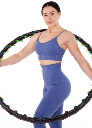 Обруч массажный хула хуп hula hoop с магнитами для похудения и талии, разборной, 97 см, js-6002, 1,35 кг