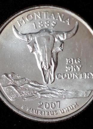 Монета сша 25 центов 2007 г. монтана