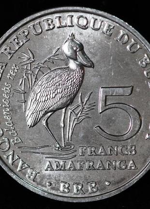Монета бурунді 5гладінів 2014 г.