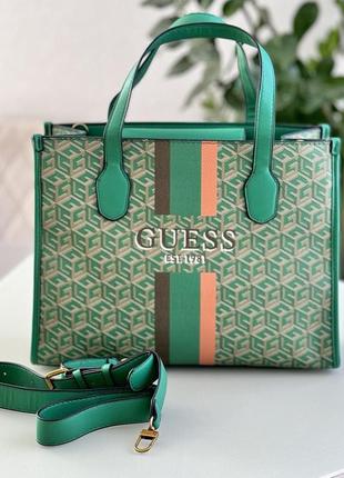 Женская сумка шоппер guess (866522) зеленая