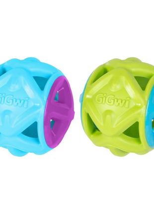 Іграшка для собак м'яч gigwi basic, блакитний, гума, 9 см