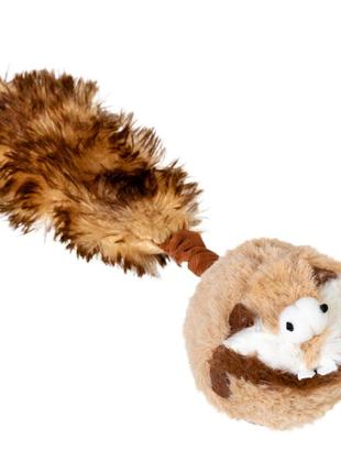 Іграшка для собак борсук з 2-ма пищалками gigwi catch & fetch, штучне хутро, 26 см
