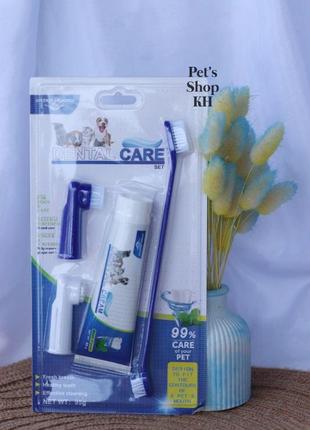 Набор для ухода за зубами животных (зубная паста + щетка) dental care set
