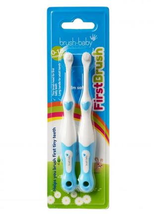Зубна щітка від 0 до 18 місяців first brush (2 шт) - blue, (brush-baby)