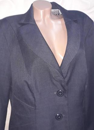 Распродажа! пиджак женский тёмно серый оригинального фасона deberhams