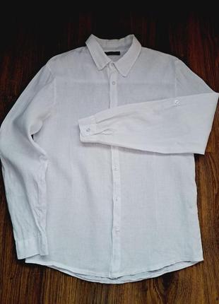 Белоснежная льняная рубашка, италия, размер м