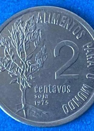 Монета бразилии 2 сентаво 1975 г.