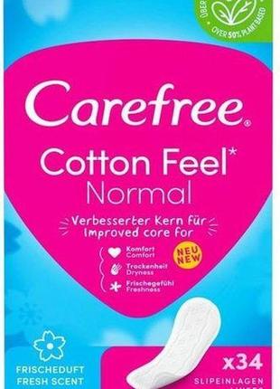 Щоденні гігієнічні прокладки carefree cotton fresh 34 шт (3574661565071)