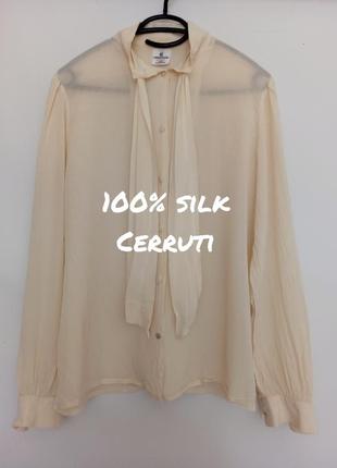 100% шелковый, шелковая блуза от cerruti