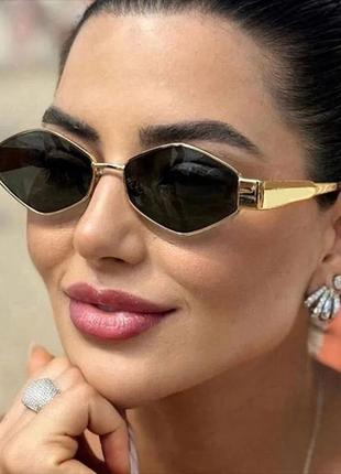 Окуляри ромб жіночі сонцезахисні, ромб метал, сонячні окуляри ромби