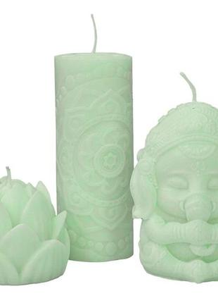 Подарочный набор свеч из соевого воска в йогическом стиле от rao 355 г зеленый шалфей