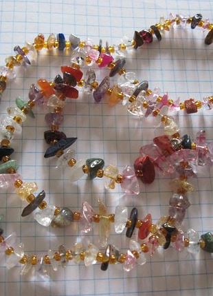 Бусы. натуральный камень.винтаж. самоцветы.