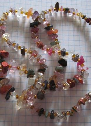 Бусы. натуральный камень.винтаж. самоцветы.