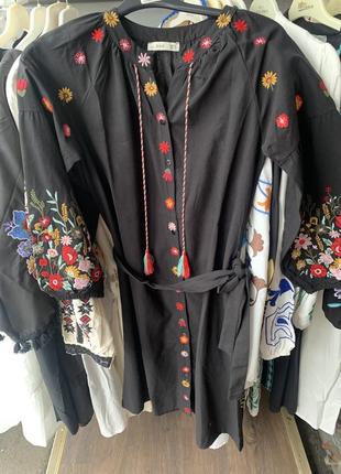 Новое платье вышиванка черная народная украинская