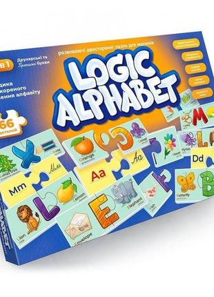 Розвивальні пазли асоціації logic alphabet 66де англ/укр danko toys в кор