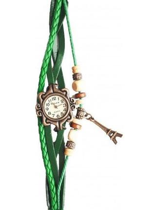 Часы женские кварцевые viser vintage париж зеленые