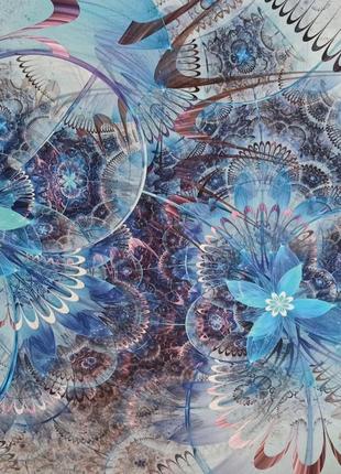 Картина  модуль голубі квіти з узорами