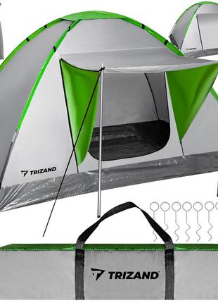 4-місний кемпінговий туристичний намет trizand - палатка 4 місна водонепроникна з навісом