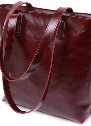 Стильная женская сумка-шоппер shvigel 16368 бордовый
