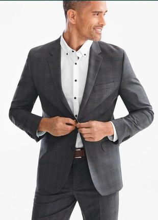 Westbury premium - 56-58 - пиджак мужской серый мужественный - short - короткий