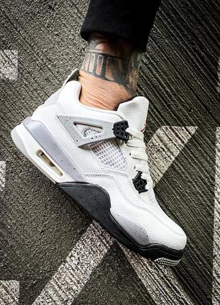 Мужские кроссовки nike air jordan 4 retro white cement 43-44-45