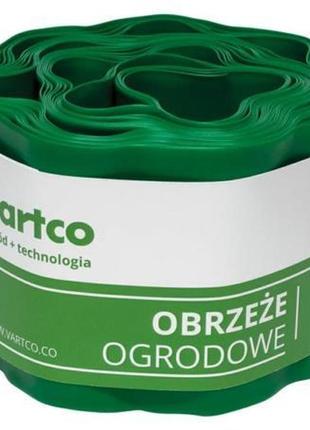 Бордюрная пластиковая лента 15 см 9 метров зеленая vartco (польша)