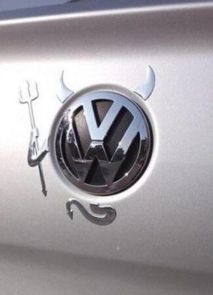 Авто наклейка devil demon (3d значок на автомобіль, мотоцикл, машина, капот, багажник)