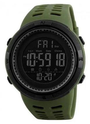Часы наручные мужские skmei 1251ag army green, часы наручные электронные тактические. цвет: зеленый