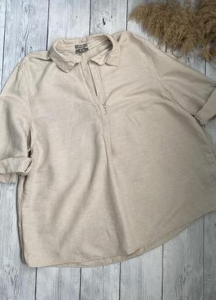 Велика батальна блузка, сорочка, футболка льон c&amp;a eur 50 (3xl)
