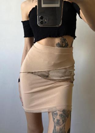 Короткая юбка с принтом