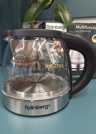 Чайник стеклянный 1л rainberg rb 2251 (12)