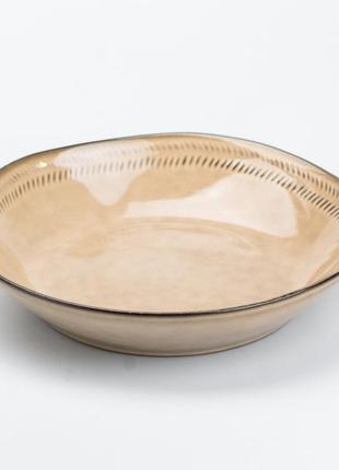 Тарелка неглубокая круглая керамическая 23 см для сервировки стола `gr`