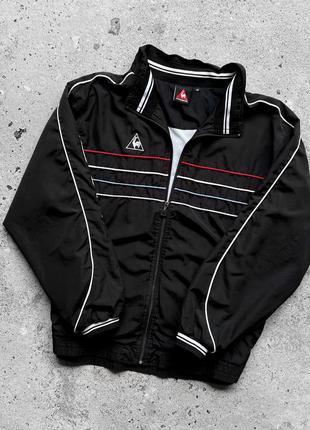 Le coq sportif men’s vintage 90s black full zip jacket embroidered logo винтажная куртка