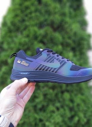 Чоловічі кросівки nike Platinum flykit racer чорні з неоном розміри 41-46
