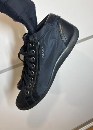 Чоловічі prada sport black nylon and leather lace size 43 28 см