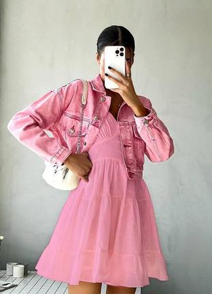 Легкое платье из льна мини, на бретельках свободного кроя из качественной ткани, с двойным лифом, розовая бежевая стильная качественная базовая