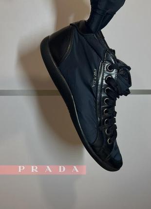 Чоловічі prada sport black nylon and leather lace size 43 28 см