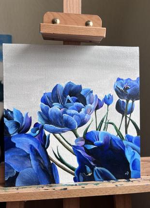 Картина «синие тюльпаны»