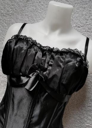 Корсет великий розмір чорний атласний жіночий корсет china корсет на шнурівці
