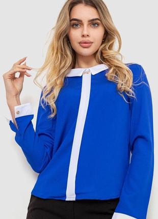 Блуза шифонова, колір електрик, 186r102-1