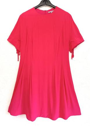 100% шовку міді сукня oliver bonas колір фуксія шовкова сукня міді приталена сукня