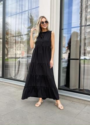 Жіноча довга літня чорна сукня максі балахон літо сарафан xl 2xl 3xl 4xl 5xl для вагітних