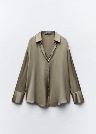 Базова атласна сорочка блузка zara