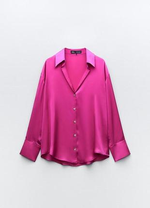Базова атласна сорочка блузка zara