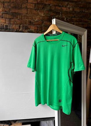 Nike pro hypercool fitted short sleeve top shirt swoosh green спортивна футболка
