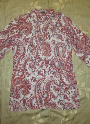 Льняная рубашка в принт блуза в стиле etro rossana diva италия 100% лён