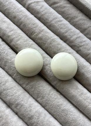 Сережки кліпси круглі білі